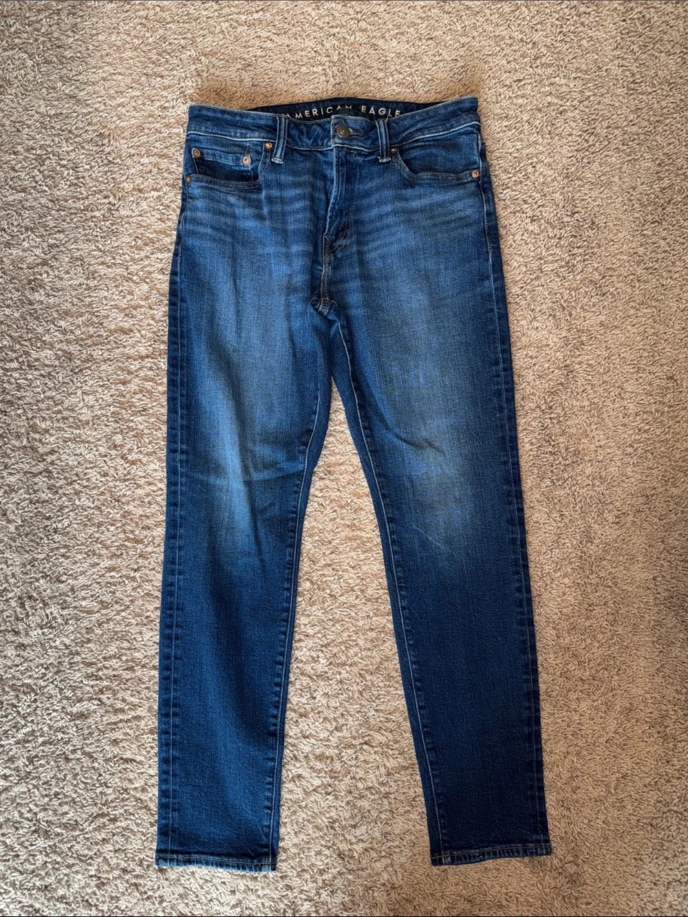 American Eagle Outfitters Men's Dark Blue Skinny Jeans